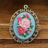 ZuoAnLF 4 Pieces Silk Embroidery Pendant Kit for Beginner,Embroidery Stitching Necklace,Embroidery Kit for Necklace & Earrings & Hand Sewing Jewel...