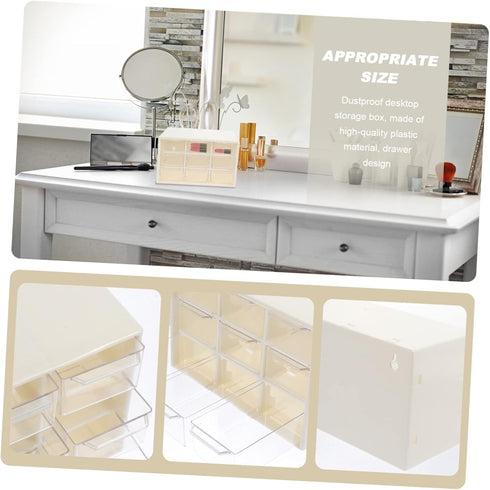 STOBOK Jiugongge Storage Box Drawer Plastic Parts Storage Stackable Craft Organizer Desk Storage Organizer Makeup Organizer with 9 Drawers for Van...
