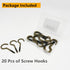 20 Pcs Stainless 2.36 Inches Screw Hooks for Outdoor String Lights, Ceiling hooks for hanging plants, Christmas Lights & Patio Lights Hooks, Bronz...