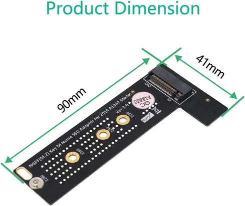 PCI-E x4 x2 M.2 NGFF M-Key NVME AHCI SSD Converter Card Adapter Raiser for MacBook Mini A1347 2014 MEGEN2 MEGEM2 MEGEQ2 NVME SSD...