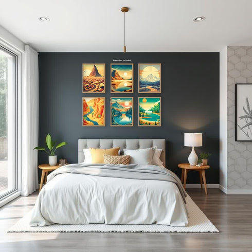 Posterizer 6 pcs-National Parks Posters-Nature Prints-Landscape & Nature Art-Abstract & Modern Art- Gift for Nature and Beach Lovers-Living Room B...