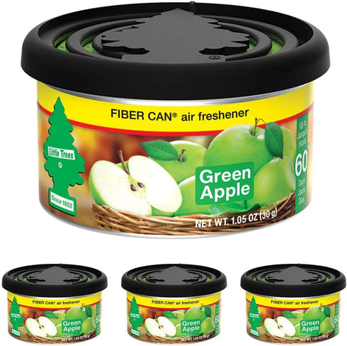 LITTLE TREES Car Air Freshener. Fiber Can Provides a Long-Lasting Scent for Auto or Home. Recycled Fiber. Green Apple, 4 Air Fresheners...