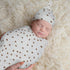 Baby Swaddle Blankets Set with Matching Hat and Drool Cloth Organic Cotton Muslin Blanket Soft Newborn Wrap Receive Blanket Photography Prop Large...