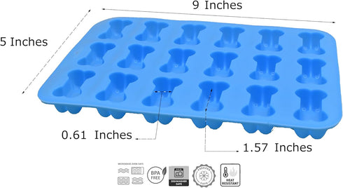 2 Set 3D Puppy Bone and Paw Chocolate Chip Silicone Mold, Dog Paw and Bone Candy Melt Fondant, Reusable, Easy to clean, Heat Resistant, Food-Grade...