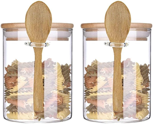 Kitchen Refrigerator Storage Containers Glass Spice Storage (2), transparent, WFC001...