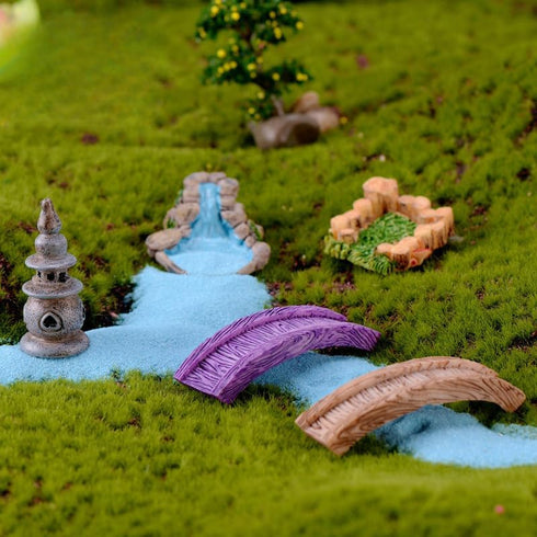 11Pcs Miniature Garden Bridge Figurines Mini Water Well Figurines Miniature Lawn Patio Yard Ornament Figurines for DIY Craft Garden Outdoor Decor ...