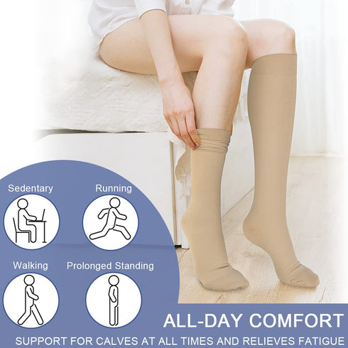 Beister Closed Toe Knee High Calf Compression socks for Women & Men, Firm 20-30 mmHg Graduated Support for Varicose Veins, Edema, Flight, Pregnanc...