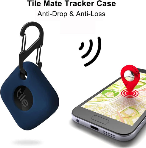 4PCS Case for Tile Mate Tracker 2022, Soft Silicone Skin Cover Shock-Absorbing Protective Case with Carabiner Accessories (4PCS Black)...