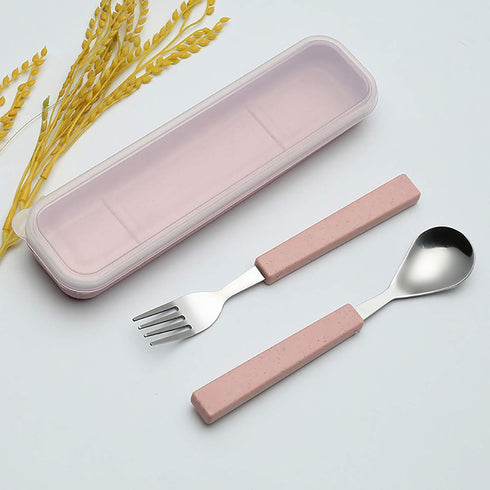 VANRA 2-Piece Children Flatware Set 18/10 Stainless Steel Child Tableware Set Silver Cutlery Set Silverware Dinner Utensils Spoon Fork Set with Tr...