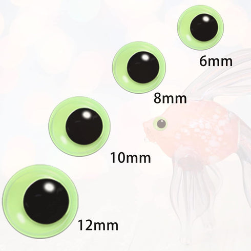UPINS 500PCS Glowing in Dark Googly Wiggle Eyes Self Adhesive for Craft Luminous Sparkle Halloween Googly Eyes for DIY Sticker Decoration 6 mm 8 m...