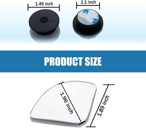 2 PCS Car Blind Spot Mirror, 1.96" x 1.96" Self-adhesive Wide-angle Sector-shaped Frameless Convex Glass Reversing Assist Mirror, Modification Acc...