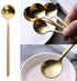 6 Pcs Coffee Spoons Stainless Steel Tea Spoons Round Dessert Spoons Long Handle Spoons for Hot Chocolate Ice Tea Latte Dessert Espresso Golden...