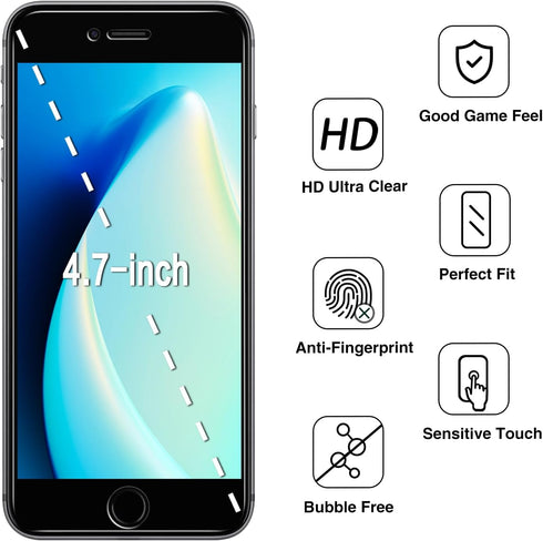 HPTech (2 Pack) Privacy Screen Protector Designed for iPhone SE 2020, iPhone 8, iPhone 7, iPhone 6S, iPhone 6 4.7-Inch Anti-Spy Tempered Glass, An...