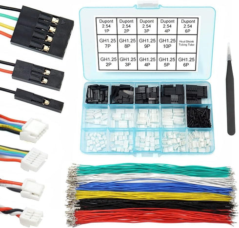 GH1.25 to Dupont2.54 Pre-Crimped Cables and Connectors Kit Compatible with JST GH 1.25mm for Pixhawk4 Pixhawk 6C 6X 20cm Silicone Wire...