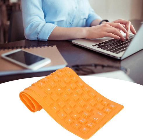 Foldable Silicone Keyboard, USB Wired Waterproof Rollup Keyboard, Folding Flexible Keyboard Slim Soft Silent Typing 85 Keys for PC Notebook Laptop...