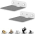 TXEsign 2-Pack 4.25" Acrylic Small Floating Shelves - Speaker Mount, Webcam, Cell Phones, Display Shelf (White, Small)...