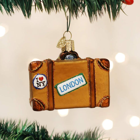 Old World Christmas Cities, Places and Landmarks Glass Blown Ornaments for Christmas Tree Suitcase...