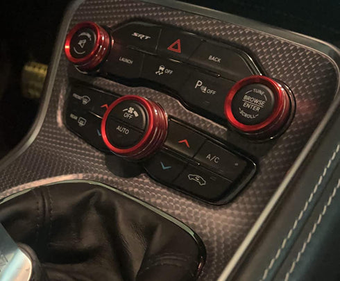 Climate Control Switch Knob Circle Trim Cover Decal for Challenger Accessories 2015-2023 & Dodge Charger 2015-2023 & Chrysler 300/300s 2015-2023 A...