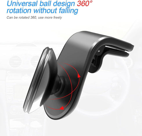 Magnetic Phone Mount for Car, 360°Adjustable Universal Cell Phone Holder for Car Air Vent Mount Fits 3-7 inch Mobile Phone and More Devices (Black...