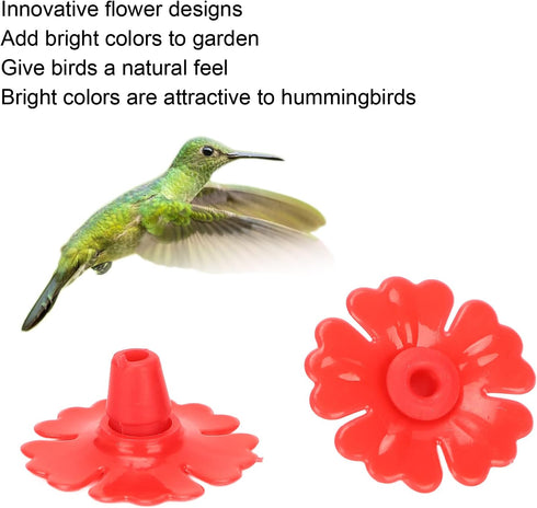 CHICIRIS Hummingbird Feeder Flowers, 30 Sets Hummingbird Feeders Replacement Flowers Multicolor Unique Replaceable Hummingbird Bird Feeder Flower ...