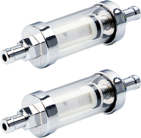5/16 inch 9747 Inline Fuel Filter With Clear View Glass And Chrome (2)...