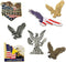 PinMart Patriotic Eagle 7 Lapel Pin Set– Bold American Eagle– Enamel Lapel Pin with Clutch Back for Coats, Suit Jackets, and Lanyards, Set of 7 pc...