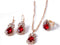 Teardrop Crystal Jewelry Set Plated 14K Gold Statement Waterdrop Dangle Tear Pendant Necklaces Adjustable Shine Rhinestone Drip Charm Ring for Wom...