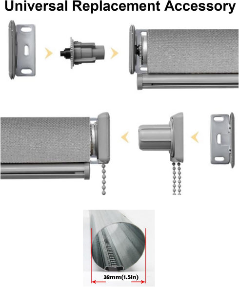 38mm Roller Blind Repair Kit, Universal Replacement Clutch Installation Accessories Parts for Roller Shade Crodless Bracket...