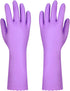 Elgood Reusable Dishwashing Cleaning Gloves with Latex free, Cotton lining,Kitchen Gloves 2 Pairs,Purple+blue Medium...