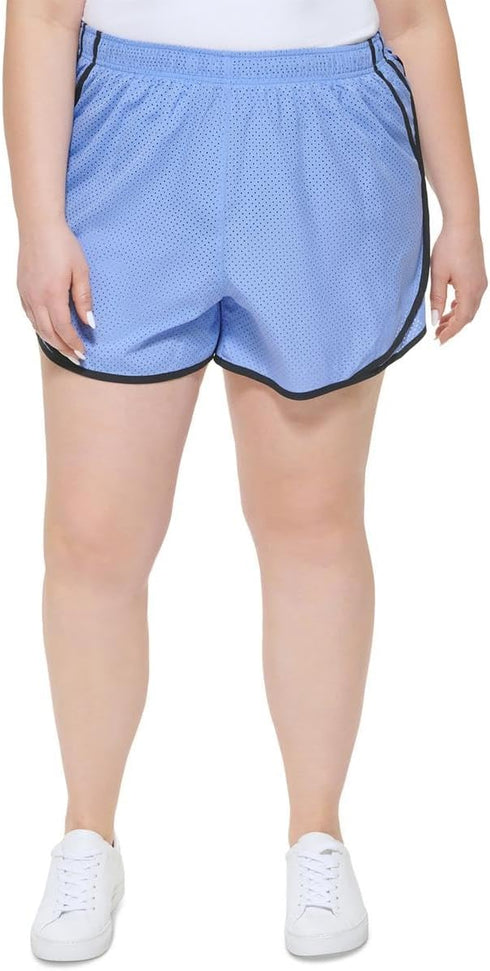 Calvin Klein Performance Womens Plus Mesh Fitness Shorts Blue 3X...