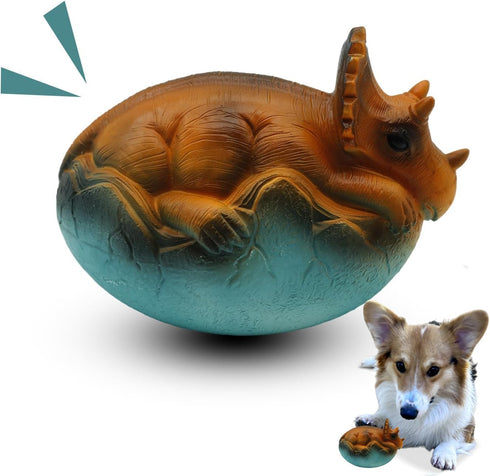 Squeaky Latex Dinosaur Egg Dog Toy, Soft Rubber Puppy Chew Squeaky Toys,Fetch Interactive Play Balls Toy for Puppy Small Medium Large Pets Dog...