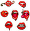 Red Lips Brooch Enamel Pins for Crafts Set Chili Tongue Women Girls - 7 Catching Souls - Pack of 7 pcs...