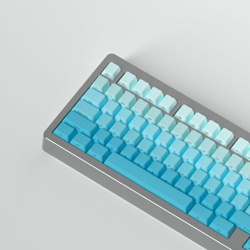 Side Printed Keycaps Cyan Gradient 125 Keys Cherry Profile PBT Heat Sublimation keycap Set for Mx Cherry Mechanical Keyboard (128 Cyan Gradient)...