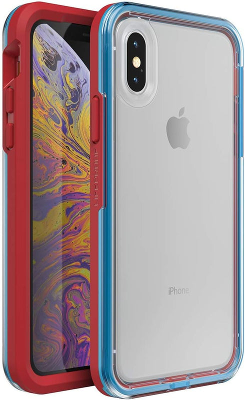 LifeProof Slam Series Case for Apple iPhone Xs Max - Varsity (Clear/Red/Blue)...