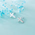 14K White Gold Plated Small Cross Silver Stud Earrings, Hypoallergenic Pave CZ Tiny Cross Stud Earrings for women...