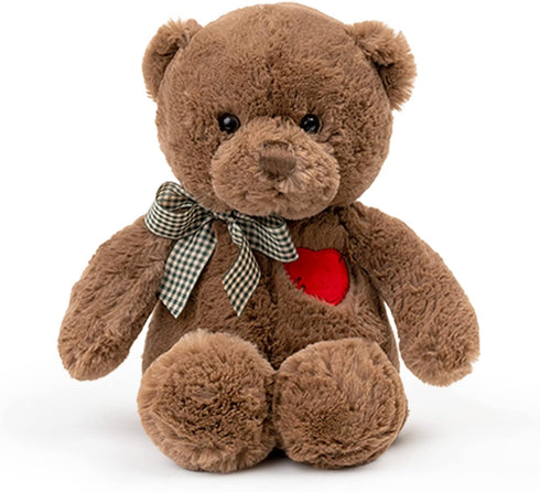 15”Teddy Bear with Heart Cute Brown Teddy Bear Stuffed Animals for Valentines Day Soft Stuffed Bear Plush Bear Plushie Toys Gifts for Girlfriend B...