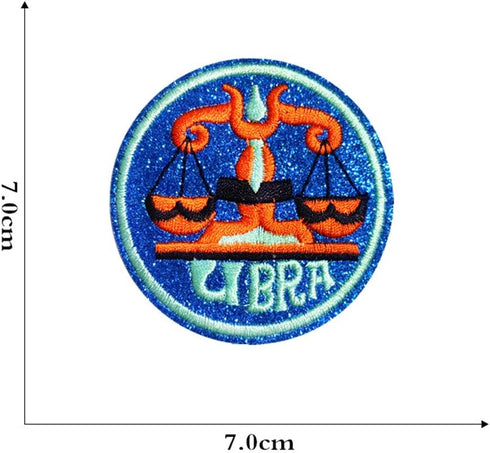 12pcs Embroidered Cloth Patches Iron-on or Sew-on Decorative Repairing Motif Badges Applique Dress Accessories(Zodiac Signs)...