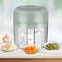 Green - Mini Electric Food Processor and Garlic Chopper - 250ML, USB Charging, 3 Blades - Perfect for Chopping Vegetable, Pepper, Onion, Garlic, G...