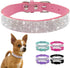 Rhinestone Dog Collar, Cute Dazzling Sparkling Soft Suede Leather Dog Cat Rhinestone Collar Crystal Diamond Pet Dog Puppy Collar...