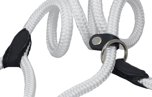 Dogs My Love Nylon Rope Slip Dog Lead Collar and Leash British Style 4ft Long (Large: 0.4" (10mm), White)...