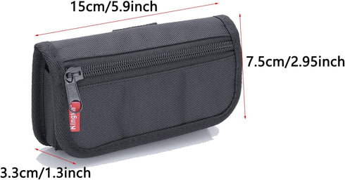 King Ma Small DSLR Camera Battery Bag Pouch Holder Case Camera Battery Waist Bag Suitable for AA Battery and LP-E6/ LP-E17/ FZ100/ FW50/ F550 and ...