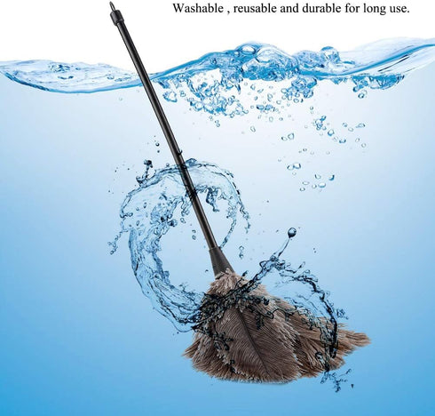 Ostrich Duster, Mini Handmade Duster Washable Reusable Ostrich Duster for Books Keyboard Office Home...