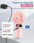 Portable Handheld Fan, 4000mAh Battery Operated Hand Fan with LED Display, 90°Foldable Hand Held Fan with Base, USB Rechargeable Fan for Outdoor I...
