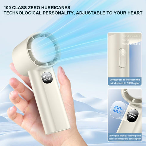 Portable Handheld Fan 5000mAh USB Rechargeable Mini Fan 10000RPM Speed(1-100) Adjustable Turbo Personal Fan with Digital Display Electric High Spe...