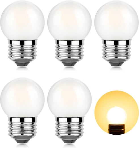 Dimmable LED 3W Small Light Bulb, 25w Equivalent E26 Standard Screw Base, G40 Soft Warm White 2700K 260lm Frosted Lights Bulb for Bathroom, Bedroo...