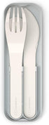 MONBENTO - Cutlery Set for Lunch Box MB Pocket Natural - 3 Pieces Fork Knife Spoon - Flatware Set for Work/School Lunch Packing - Biodegradable Pl...