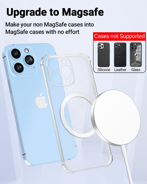 Magnetic Wireless Charging Magsafe Ring-6 PCS,Ultra-Thin(0.4mm) Magsafe Sticker, Compatible with iPhone 15/14/13/12 Series,Samsung Galaxy,Google P...
