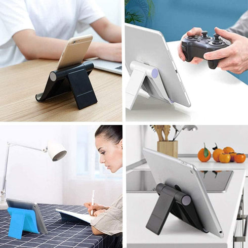 2 Pack Cell Phone Stand for Desk, Foldable Cell Phone Holder Mobile Stand Phone Dock, Adjustable Tablet Stand Holder Compatible with iPhone 12 iPh...