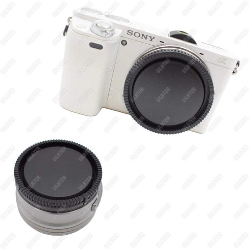 Body Cap + Rear Lens Cover for Sony Alpha A6700 A6600 A6500 A6400 A6300 A6100 A6000 A5100 A5000 ZV-E10 ZVE-1 FX30 FX3 A7R IV/A7R II/A7R III/A7R/A7...