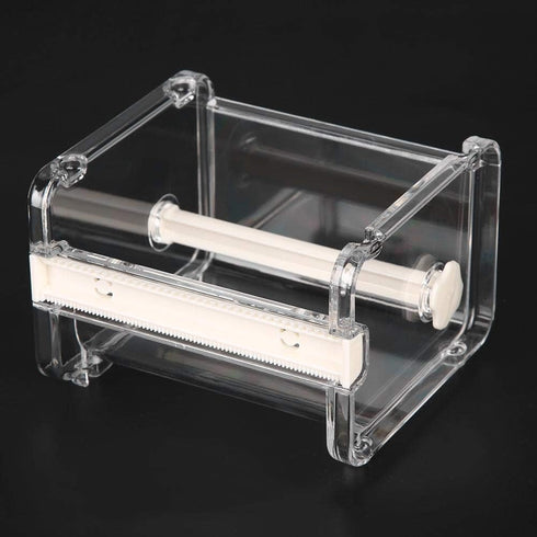 Hilitand Washi Tape Dispenser, Plastic Transparent Washi Tape Cutter Tape Holder Roll Tape Holder Office Desktop Tool(White)...